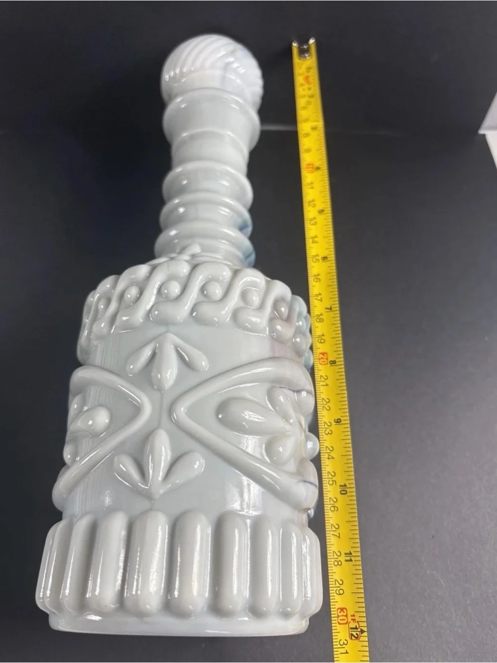 Jim Beam Blue Ornate Vintage Liquor Glass Bottle